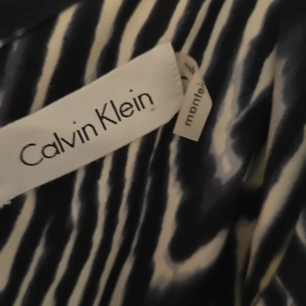 Calvin Klein Jumpsuit Women's Sz 8‎ Black White Zebra Sleeveless Elastic Waist